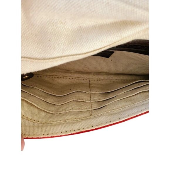 Antonio Melani Red Faux Croc Chain Crossbody Clutch - Picture 6 of 9